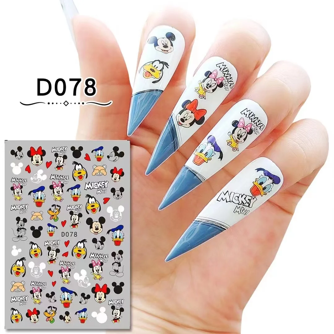 

1PCS Cartoon Mickey Mouse Donald Duck 3D Adhesive Nail Sticker Nail Art Accessories Disney Stitch Stickers Nail Art Decoration