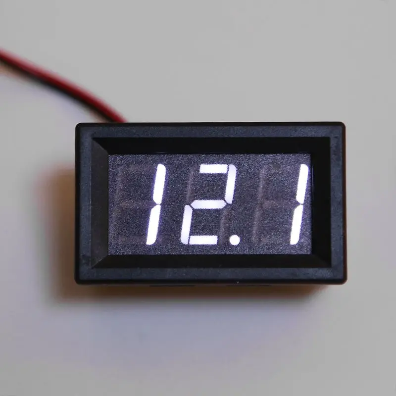 

67JE Mini Digital Voltmeter 2-Wire Blue LED Display Panel Test Meter for Car Auto Motorcycle for DC 5-120V
