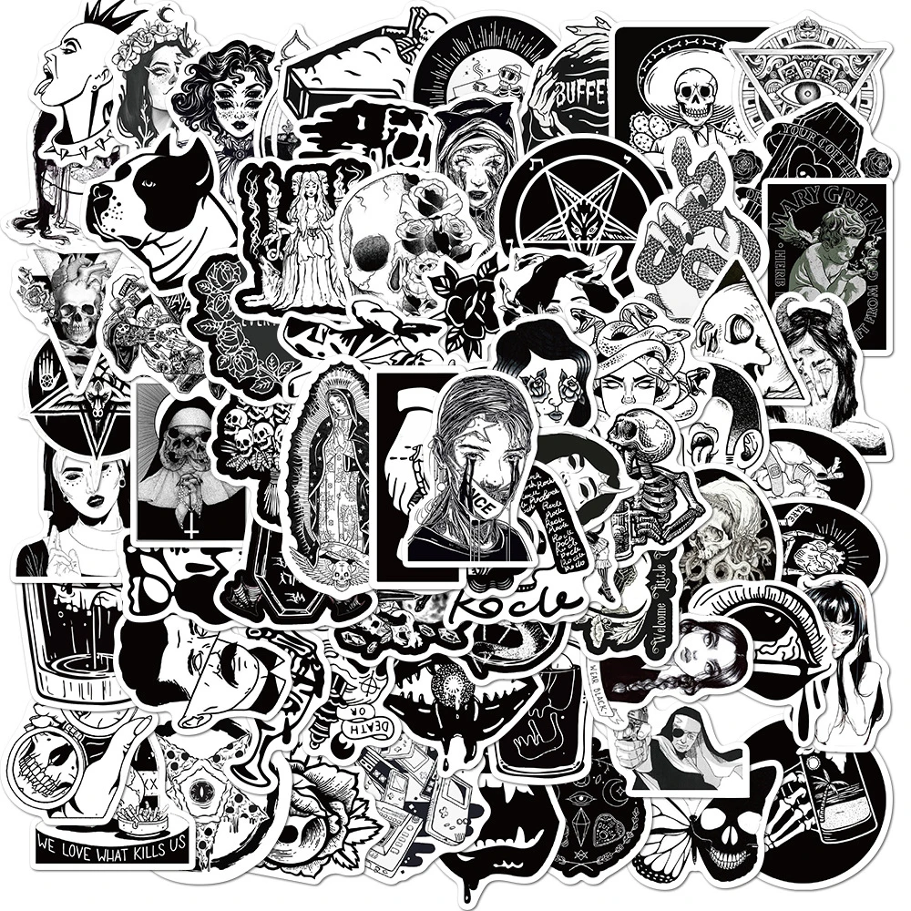 

10/30/50PCS Gothic Style Decorative Personality Graffiti Stickers Luggage Computer Notebook Skateboard Waterproof Wholesale