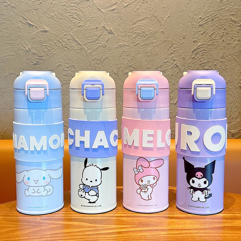 

Sanrio Cute Kuromi Thermos Cup Cartoon Anime Cinnamoroll My Melody 304 Stainless Steel Girls Portable Travel Water Cups Gift