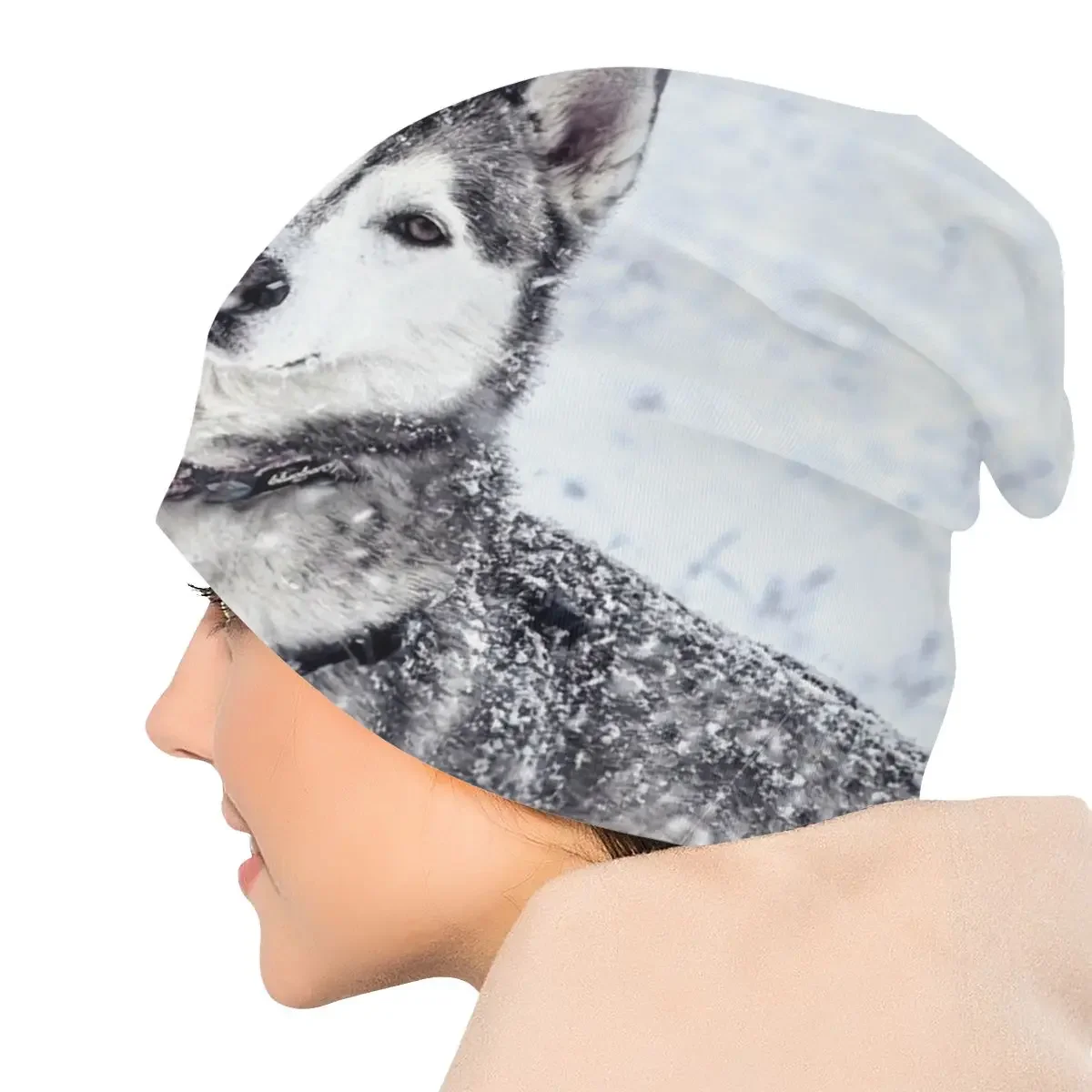 Изготовленная на заказ шапка-бини сибирского хаски вязаная шапка для мужчин и