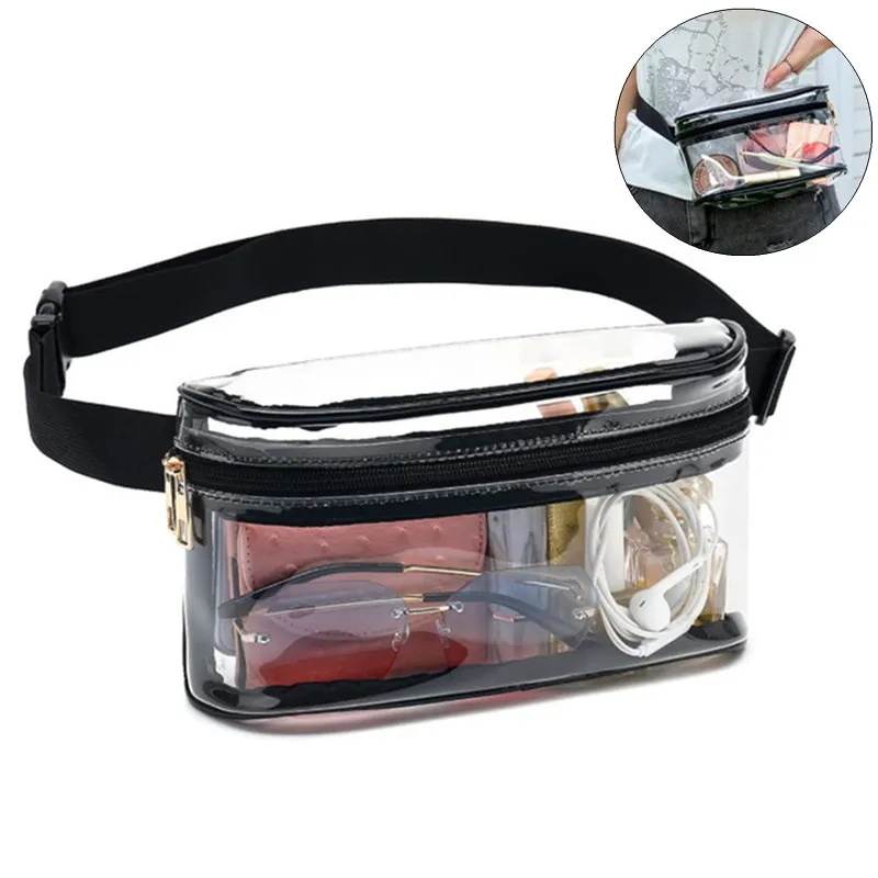 

Clear Fanny Pack Stadium Approved Clear Belt Bag for Women PVC Waterproof Transparent Waist Bag for Sports Travel Concerts