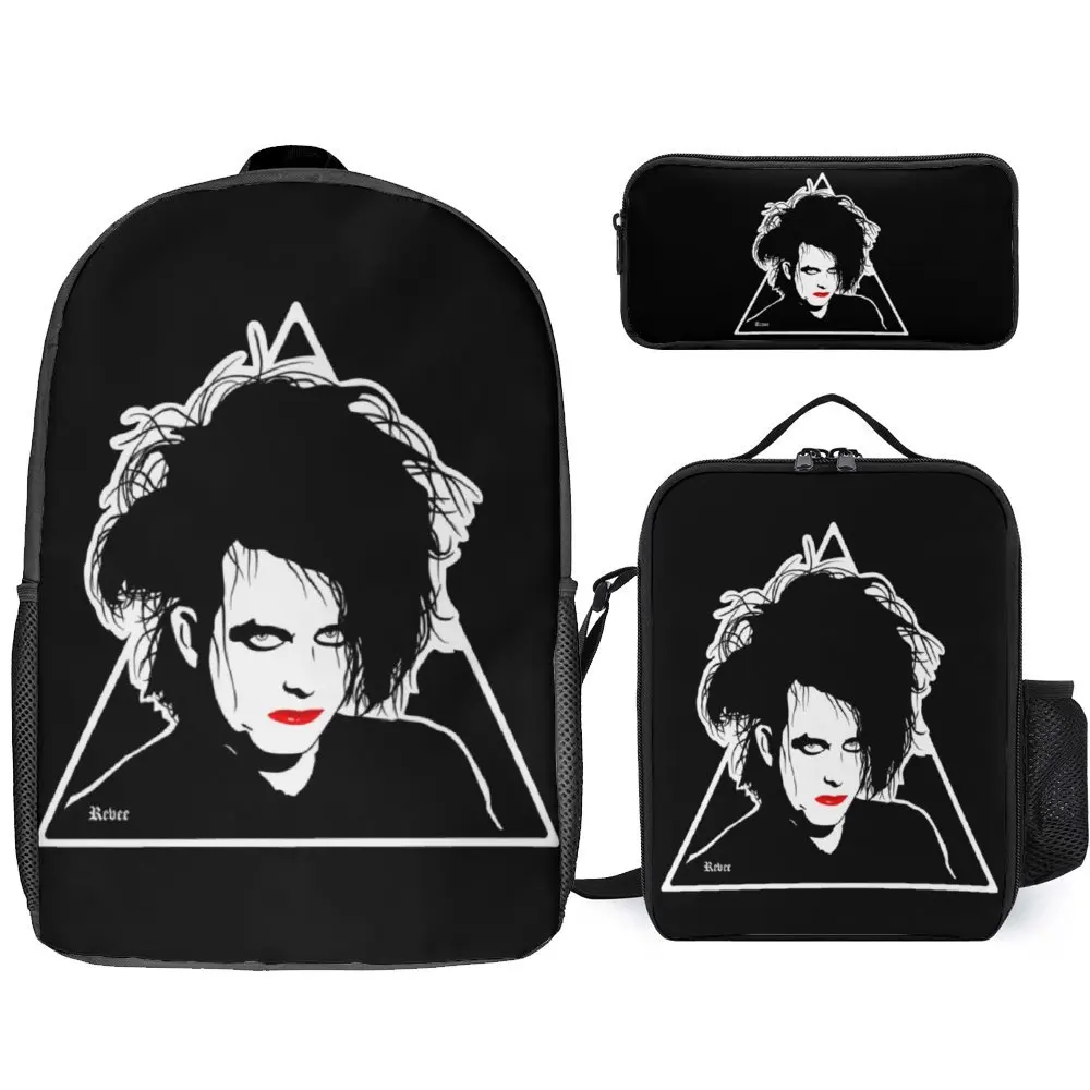 

The Cure Robert Smith 12 3 in 1 Set 17 Inch Backpack Lunch Bag Pen Bag Durable Rucksack Comfortable Sports Activities Casual G