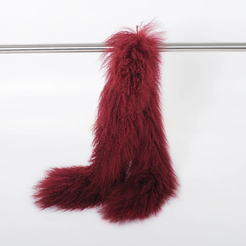 130 см Европейский модный женский шарф из натурального тибетского овечьего меха