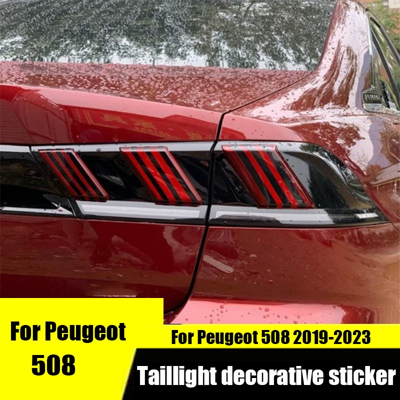 

Наклейка на заднюю фару для Peugeot 508, 2023, 2022, 2021, 2020, 2019, яркая черная пленка