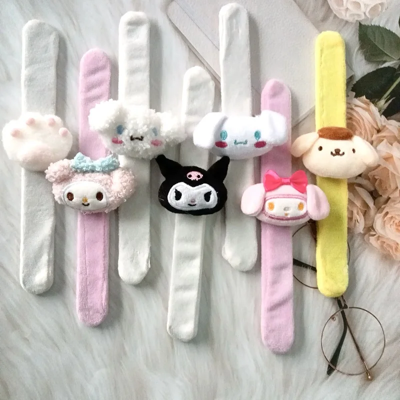 

Sanrio Plush Wristband Bracelet Melody Kuromi Cinnamoroll Anime Doll Crystal Super Soft Circle Holiday Dress Up Birthday Gifts
