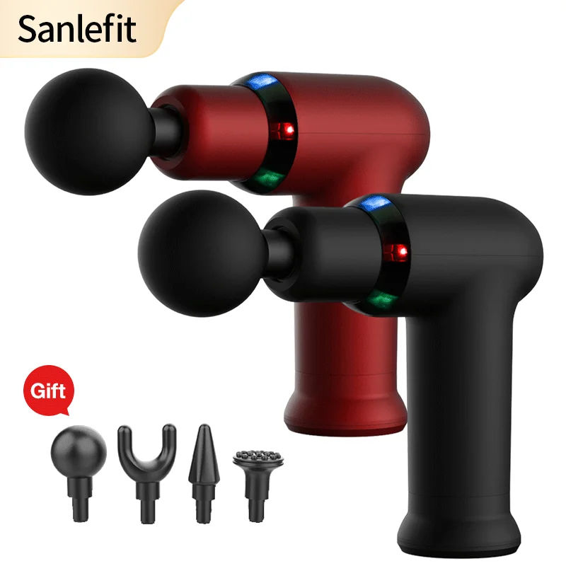 

Sanlefit Massage Gun Cool LED Light Percussion Pistol Massager Deep Tissue Muscle Neck Body and Back Relaxation