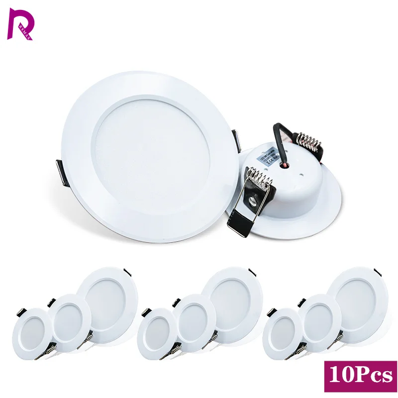 10pcs/lot LED Downlight 3W 5W 7W 9W 12W 15W Celling Lamp Round Led Blub 220V Recessed Indoor LED Ceiling Light For Living Room