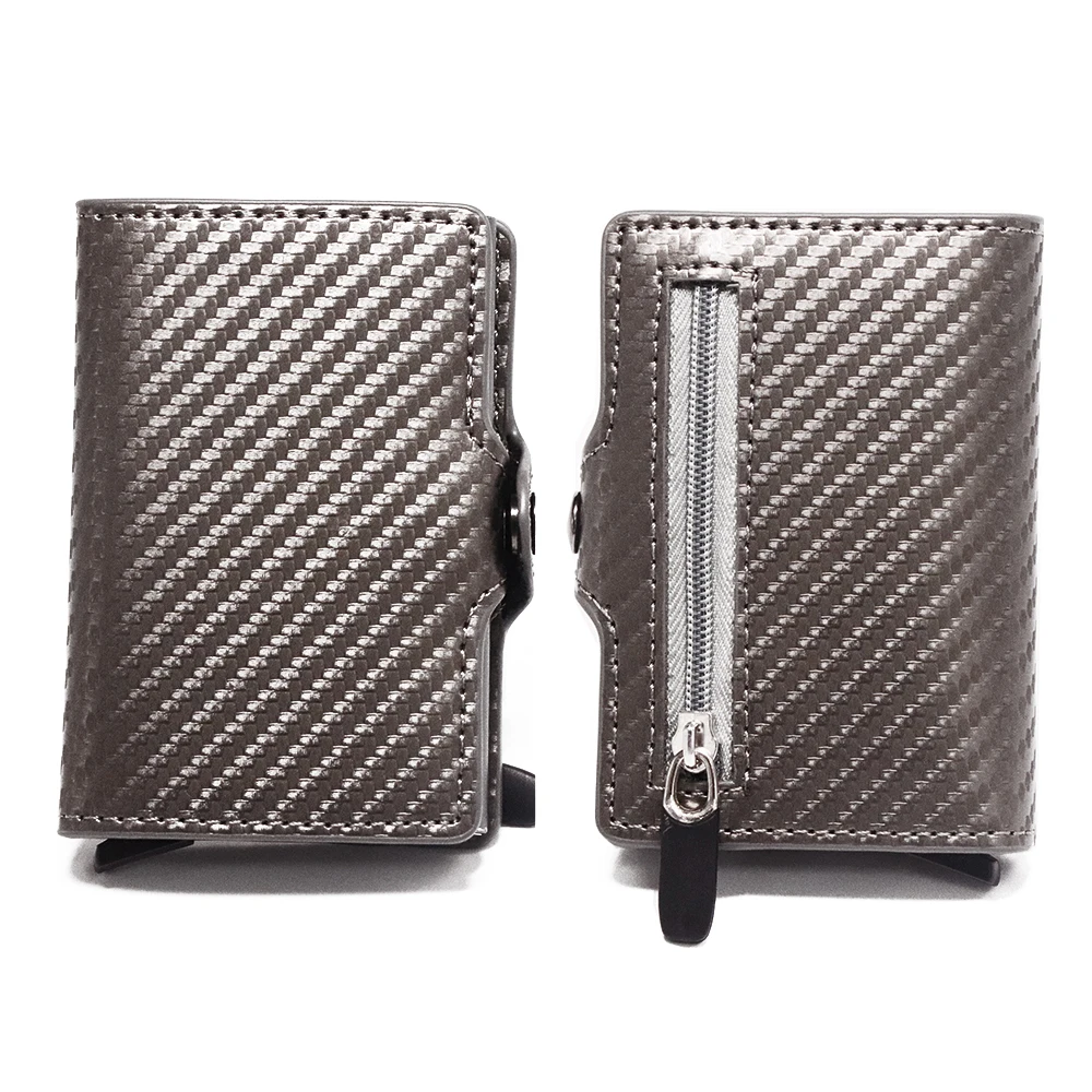 ID Credit Bank Card Holder Wallet Luxury Brand Men Anti Rfid Blocking Protected Magic Leather Slim Mini Small Money Wallets Case