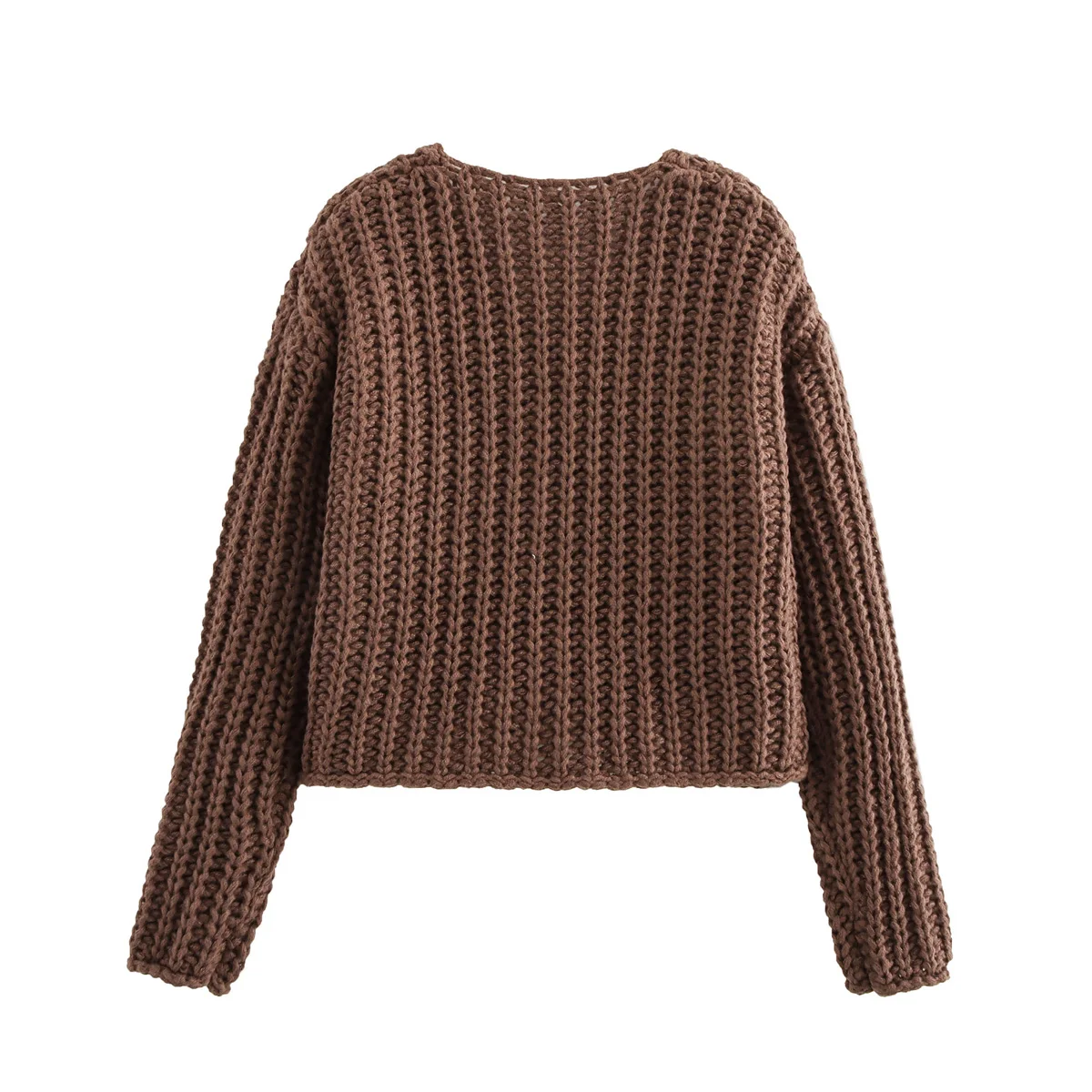 Осенняя одежда 2024 женский топ с длинными рукавами вязаный роскошный