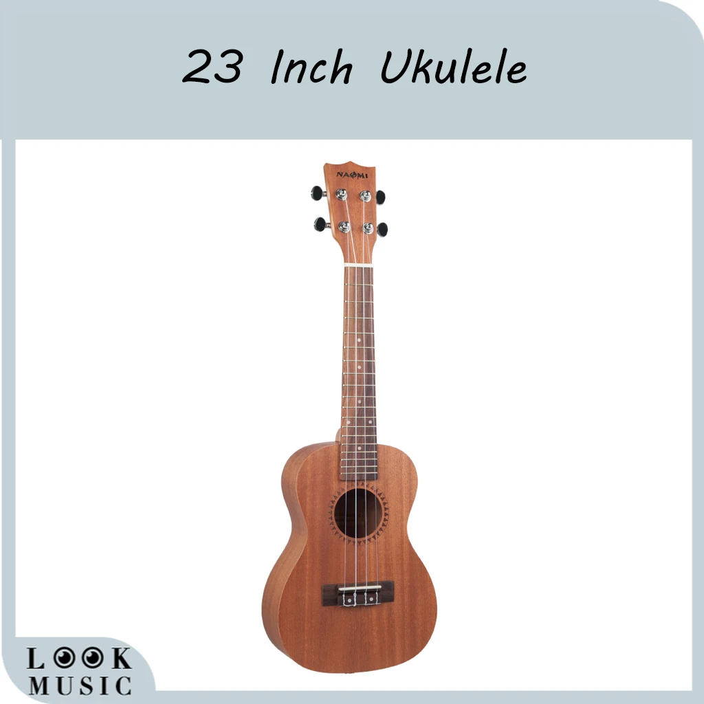 NAOMI Concert Ukulele Kit Vintage Uke for Beginner With Starter Gig Bag 23 Inch Sapele Wood | Спорт и развлечения