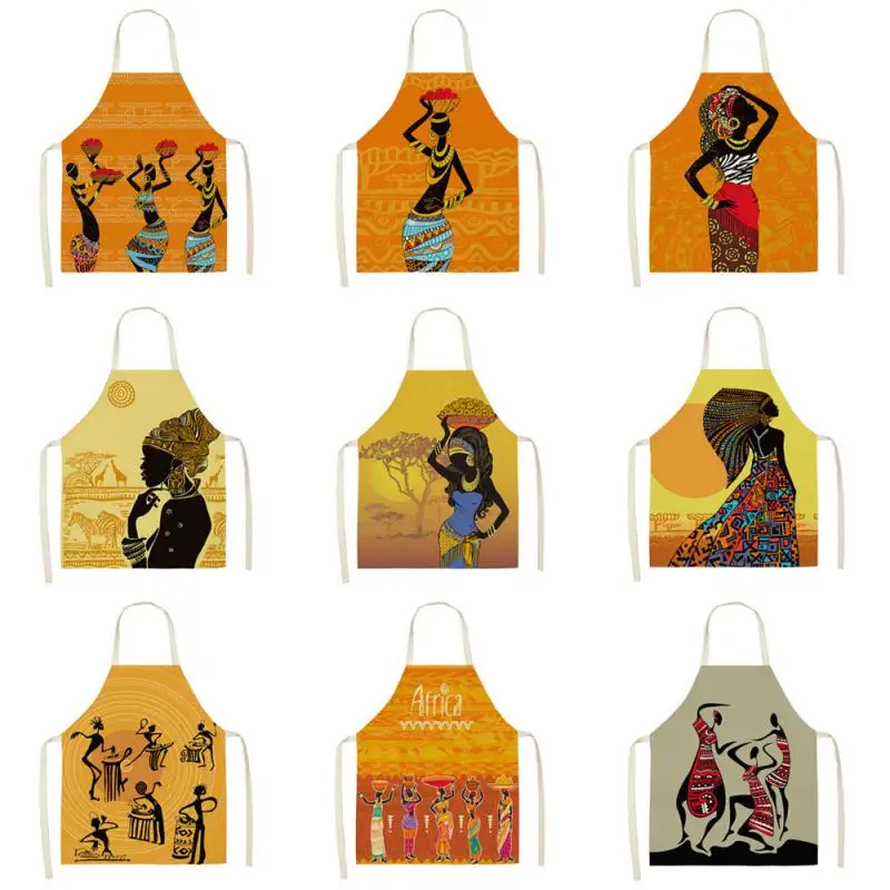 

Parent-child Work Apron Apron Cartoon Linen Polyester Sleeveless Overalls Bathroom Cleaning Gift Multi-color Kitchen Apron