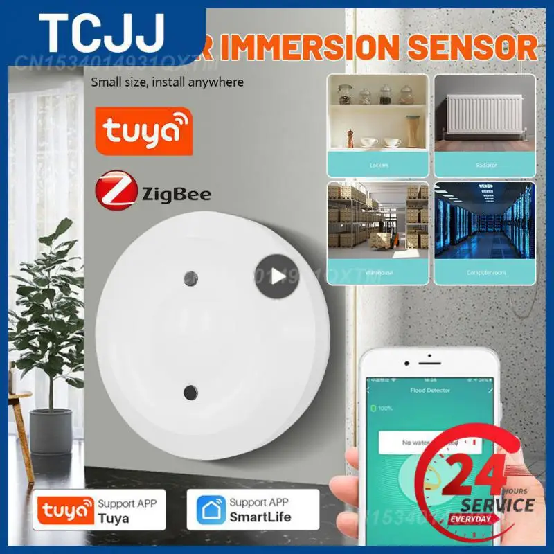 

Zigbee Flood Sensor Tuya Real-time Detection Water Immersion Sensor Water Linkage Alarm Water Leak Detector Smart Home