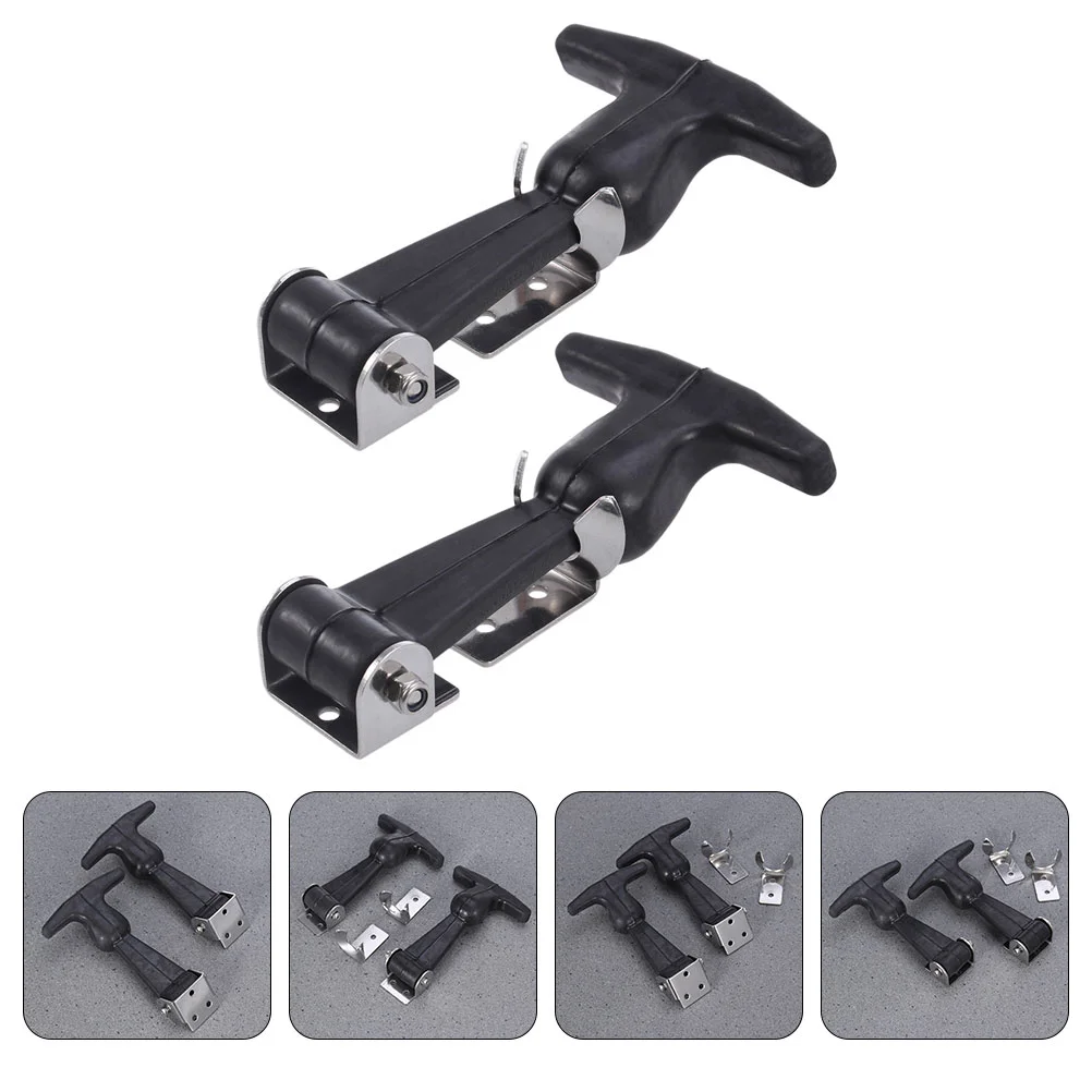 

2 Pcs Buckle Rubber T-Handle Hasp Adjustable Grip Machine Heavy Duty Metal Draw Latches