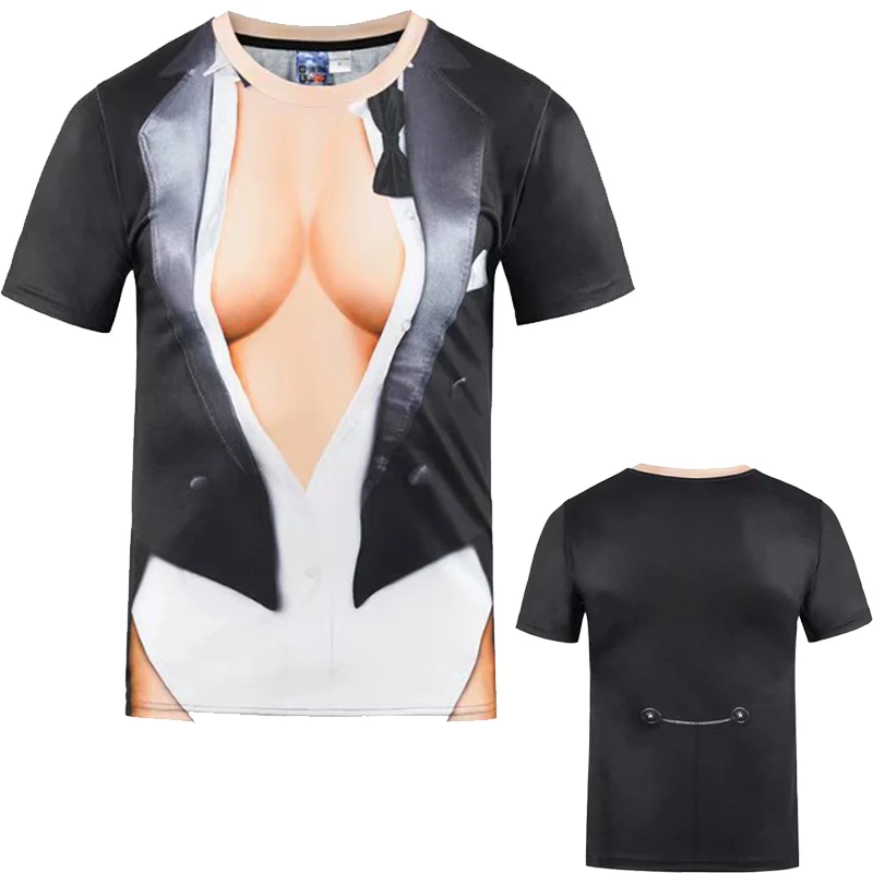Новинка 2022 Мужская футболка оверсайз с 3D принтом имитации пекса модная для