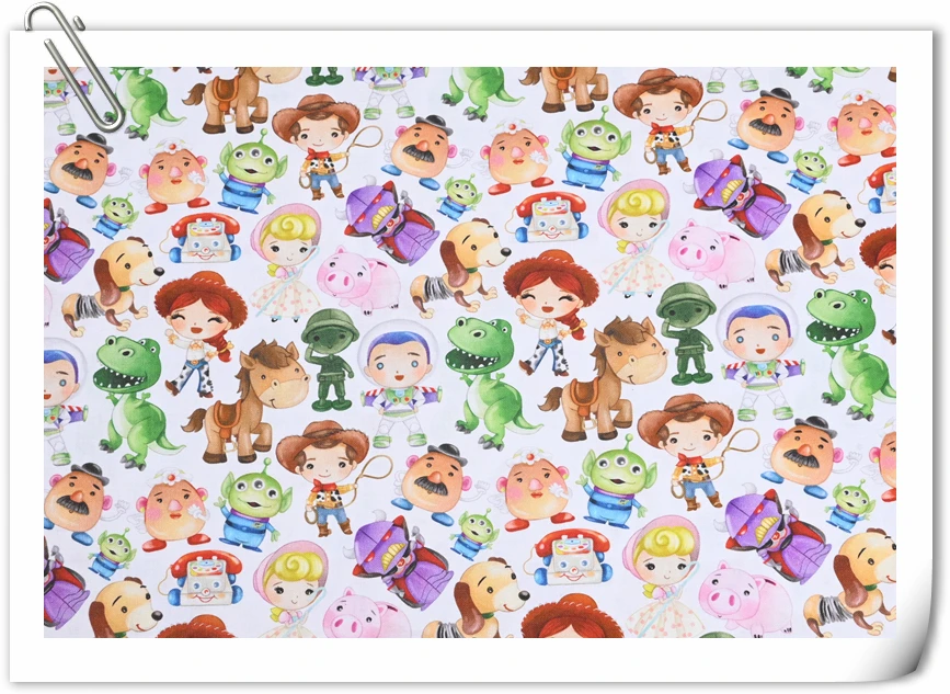 Ширина 110 см диснеевские ранцы Дамбо Винни-Пух материал хлопчатобумажной ткани