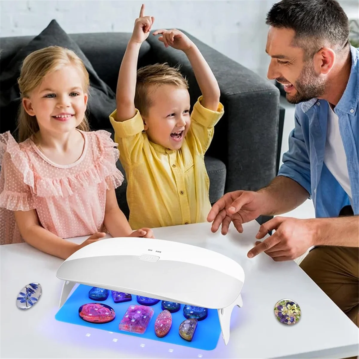 Фото УФ-лампа A25UResin, быстроотверждаемая УФ/светодиодная полимерная лампа мощностью 48 Вт с 30 шт. двойными ламповыми бусинами для комплекта УФ-смолы №5