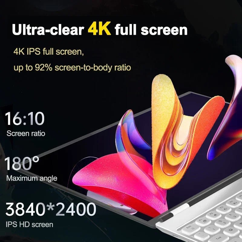 НОВЫЙ 16-дюймовый ноутбук Intel N95 4K HD 120 Гц Дисплей 32 ГБ + 2 ТБ Windows 11 Pro Офисный игровой