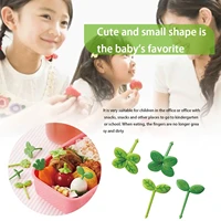 colorful fruit fork plastic mini leaves children snack cake dessert food fruit pick toothpick for kids bento lunches party