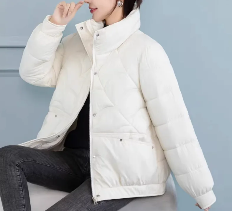 

2023 Women's Clothing Fashion versatile stand-collar short down coat Winter New