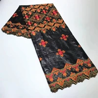 ulifelace bazin riche brode autriche black cotton dubai lace fabric 5 yard high quality soft perfume damask bazain fabrics bl498