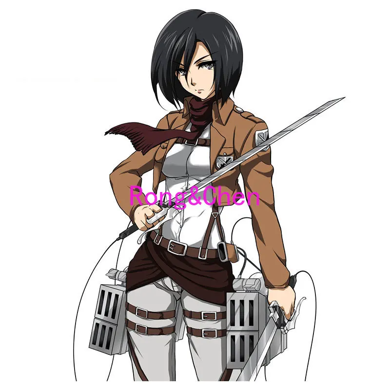 Аниме автомобильные наклейки атака на Титанов Mikasa Ackerman Kawaii Girl Waifu автомобиль