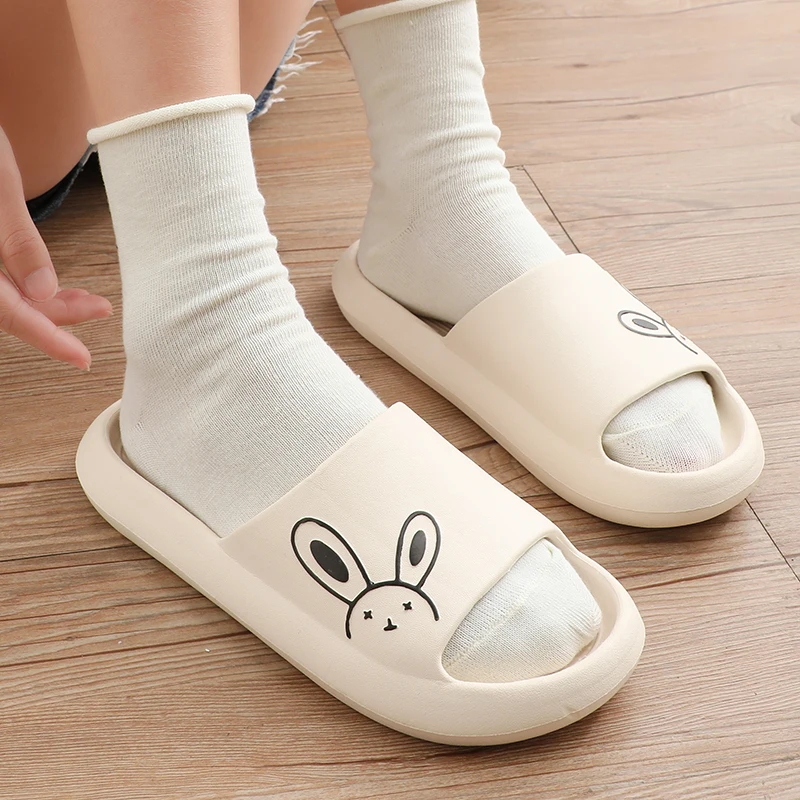 Women and Men Summer Flip Flops Leisure Female Home Slippers Non-slip Ladies Bathroom Slides Couple Indoor Light Slippers