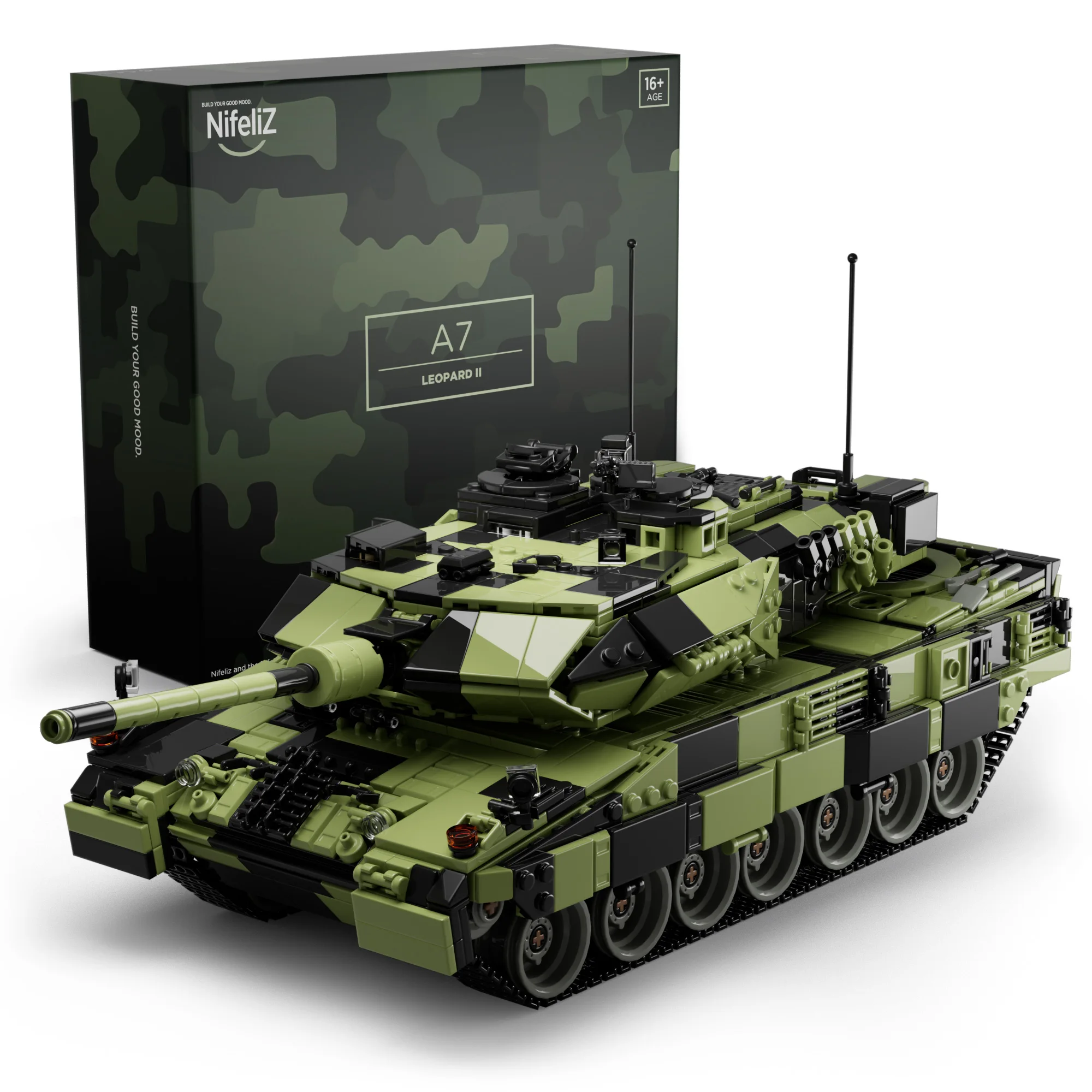 Фото Военный танк Leopard II A7 для взрослых, Коллекционная армейская модель для сборки подарка, идеально подходит для военных энтузиастов NF10269A №1