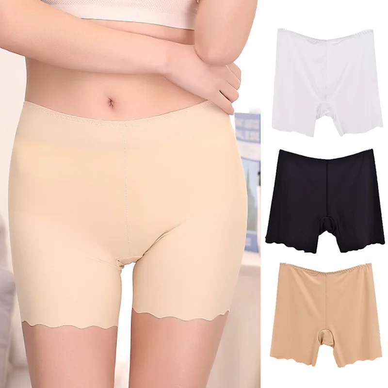 

Under Leggings 2022 New Women Safety Shorts Soft Elastic High Waist Anti Chafing Ice Silk Boxer Shorts Seamless Underwear