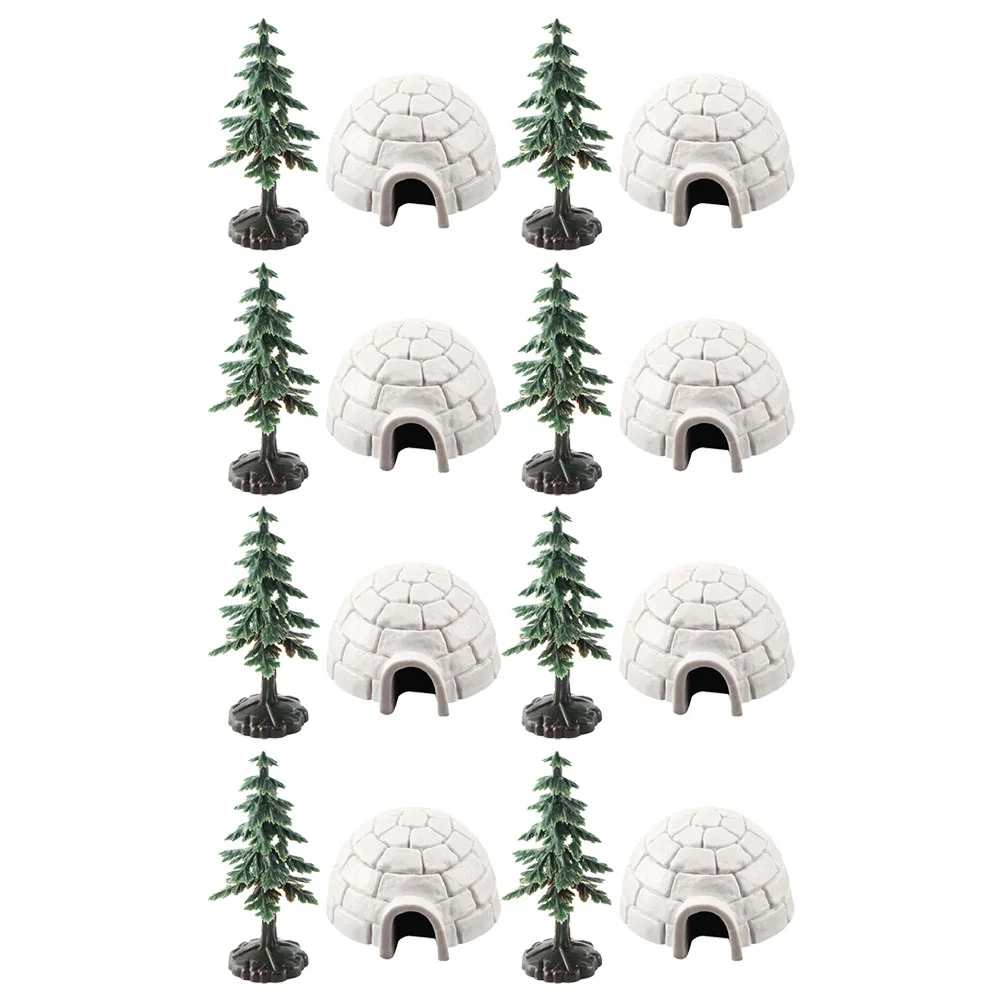 

Igloo Model Ice House Photo Ornament Lifelike Models Simulated Christmas Tree Decor Plastic Mini Trees Xmas Home