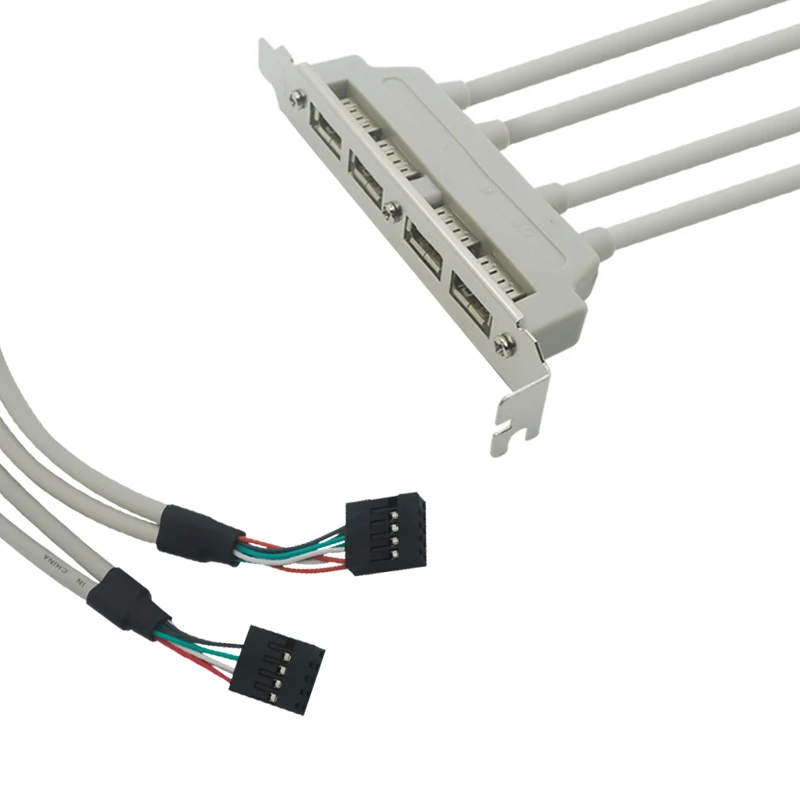 4 порта USB 2,0 до 9 контактов головка материнской платы кронштейн Удлинительный кабель для компьютера задняя панель кронштейн 9 контактов стандартный адаптер Новинка