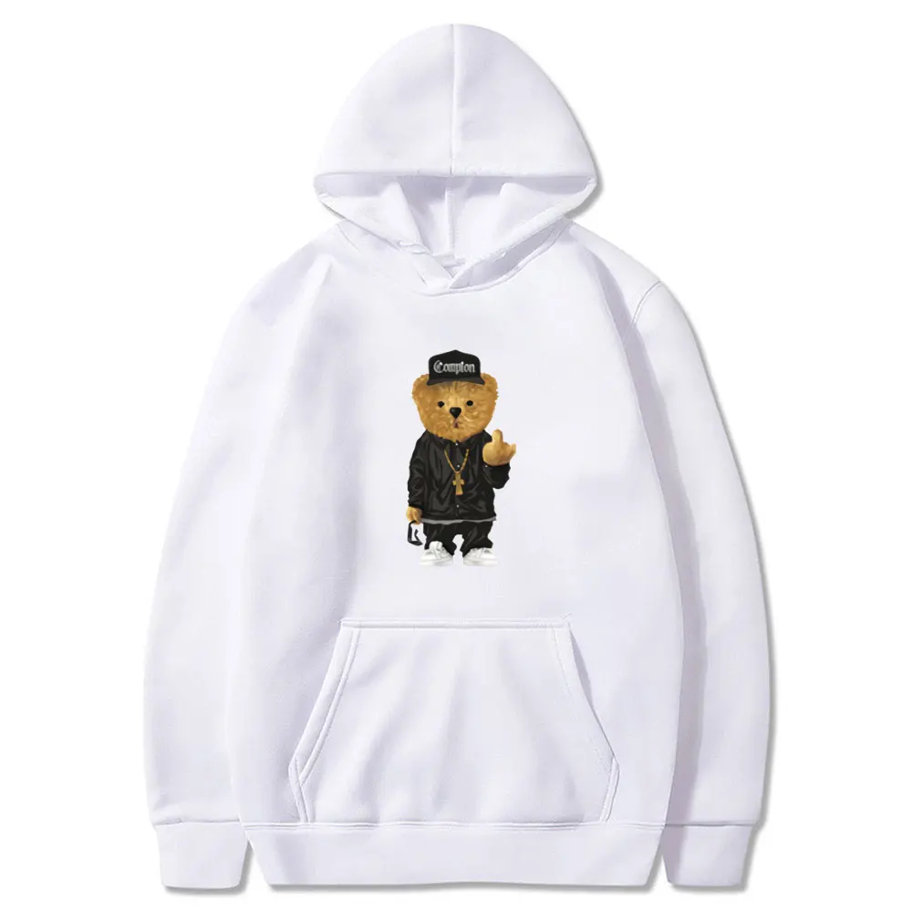 

2022 Harajuku Toy Bear Print Hooded Sweatshirts Streetwear Hip Hop Casual Pullover Hoodies Mens Fashion Outwear Clothing Men