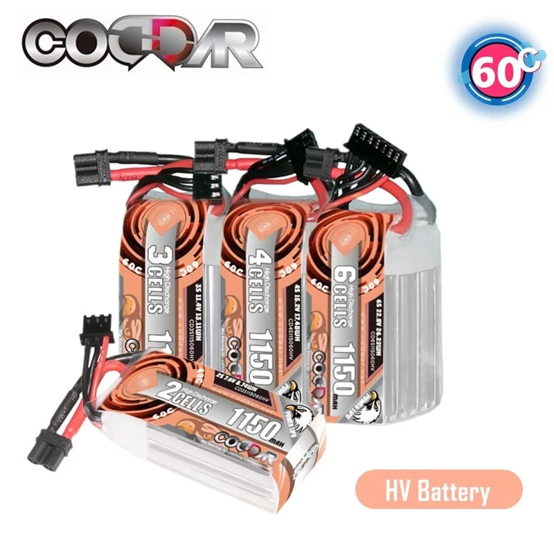 

Аккумуляторная батарея CODDAR 4S 6S Lipo 2s 3s 7,6 V 11,4 V 15,2 V 22,8 V HV с разъемом XT30 для FPV радиоуправляемых дронов