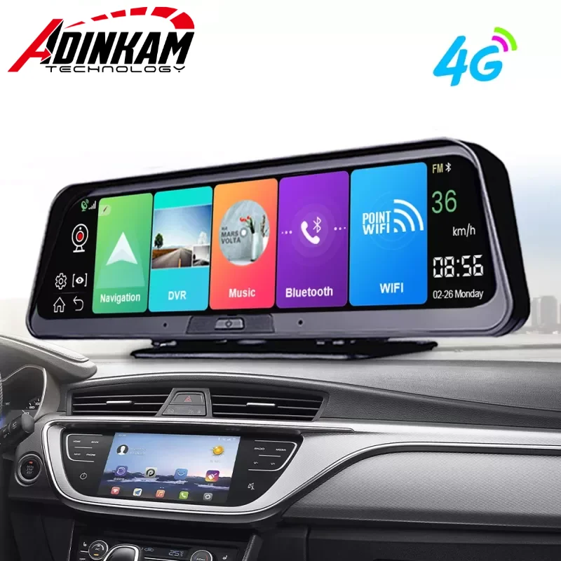 Видеорегистратор автомобильный ADINKAM 4G Android 8 1 Wi-Fi GPS Bluetooth 2 + 32 ГБ ADAS 1080P |