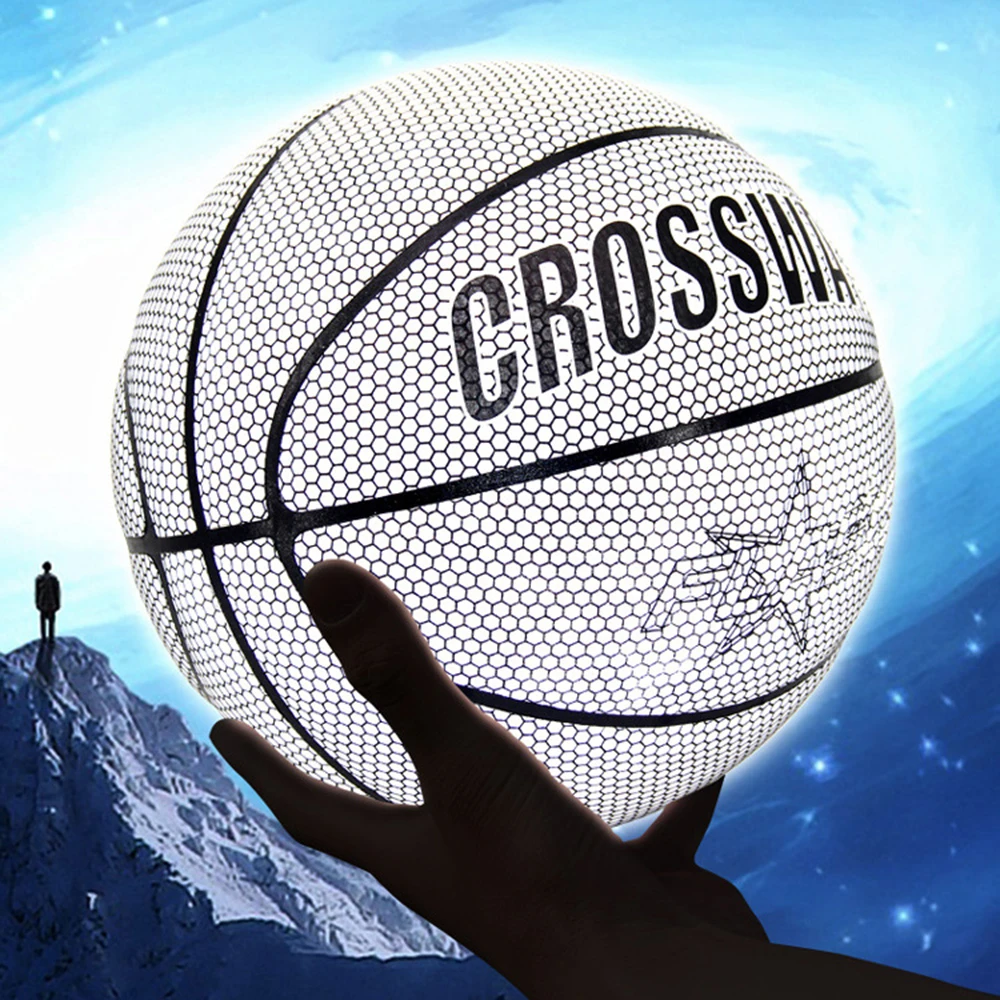 

Reflective Basketball Luminous Glow Basketballs Indoor Stadium Fashion Night Equipment Cool Basketballs Holographic Glowing Ball