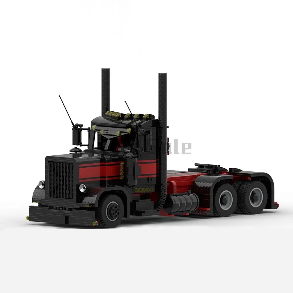 

MOC-32567 Building Blocks Stitch Toy Peterbilt 389 Heavy Trucks Can Be Equipped with Remote Electric Compartments