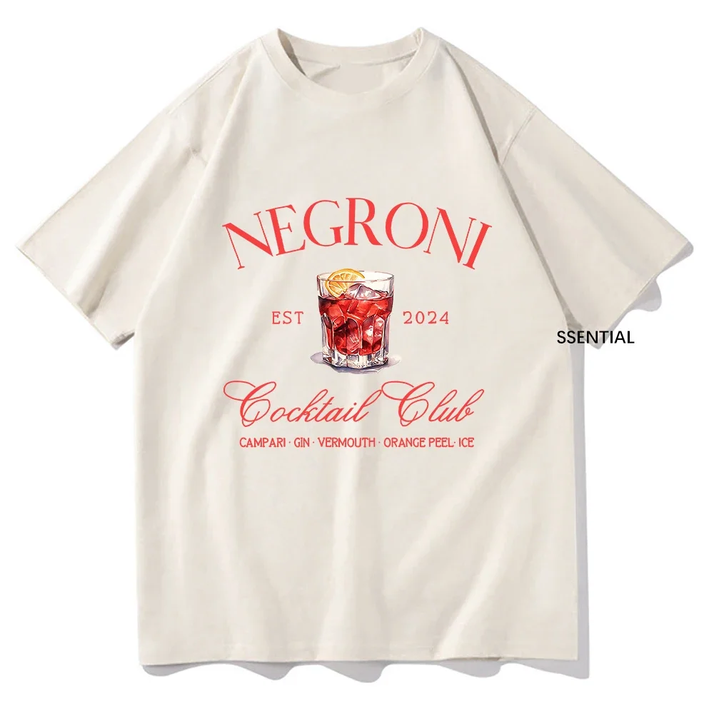 Фото Футболки Negroni для общественных клубов, модная Мужская/женская одежда, Винтажная футболка в стиле Харадзюку, уличная одежда унисекс, хлопковые топы, футболки с графическим рисунком №1