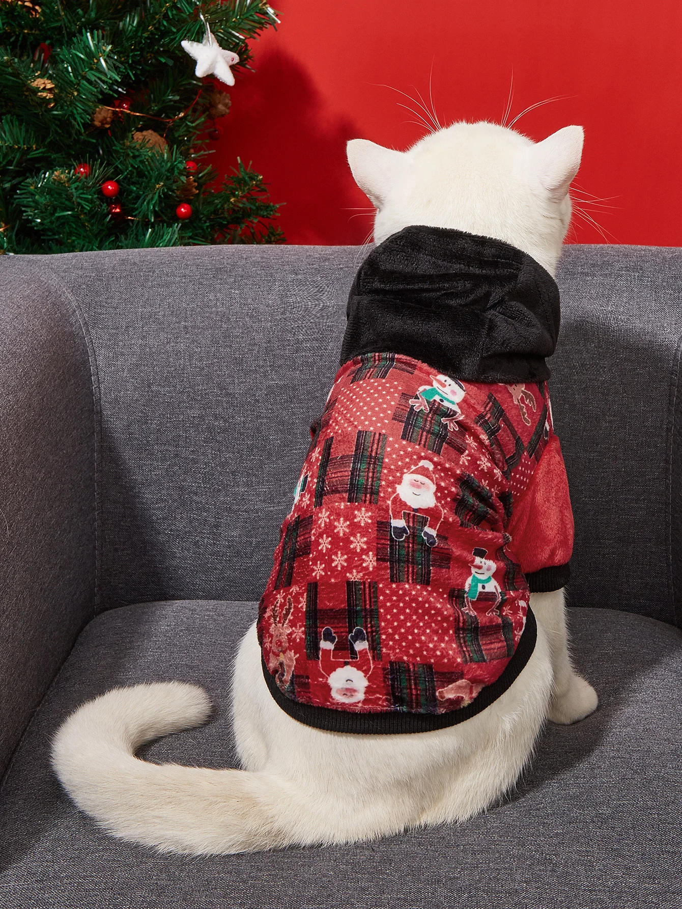 Рождественские Клетчатые Толстовки Для Собак Мягкая Полиэстеровая Одежда