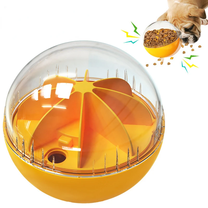 

Interactive Dog Cat Food Treat Dispenser Toy Increases IQ Treat Ball Pets Toys Feed Bowl Dogs Puppy Training Balls Sounding Toy