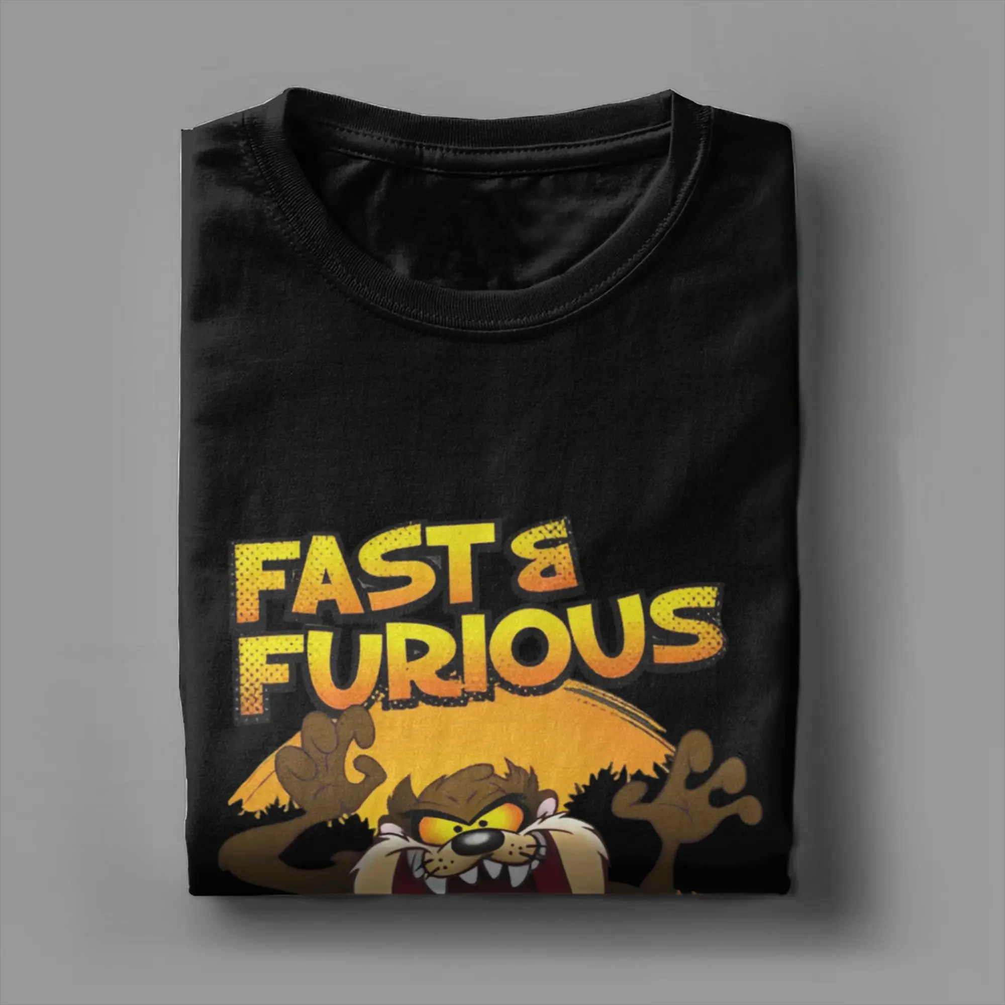 Фото Футболка Spaces Jams Fast Furious, мужская хлопковая одежда с принтом Tazs, с круглым вырезом и короткими рукавами №4