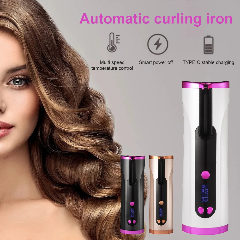 

Automatic Hair Curler Rechargeable Corrugated Curling Iron For Hair Wireless Hair Curling Iron Hair Styler Hairdressing Tools