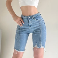 s 5xl summer casual high waist slim denim shorts for women streetwear stretch skinny jeans shorts lady ripped denim short pants