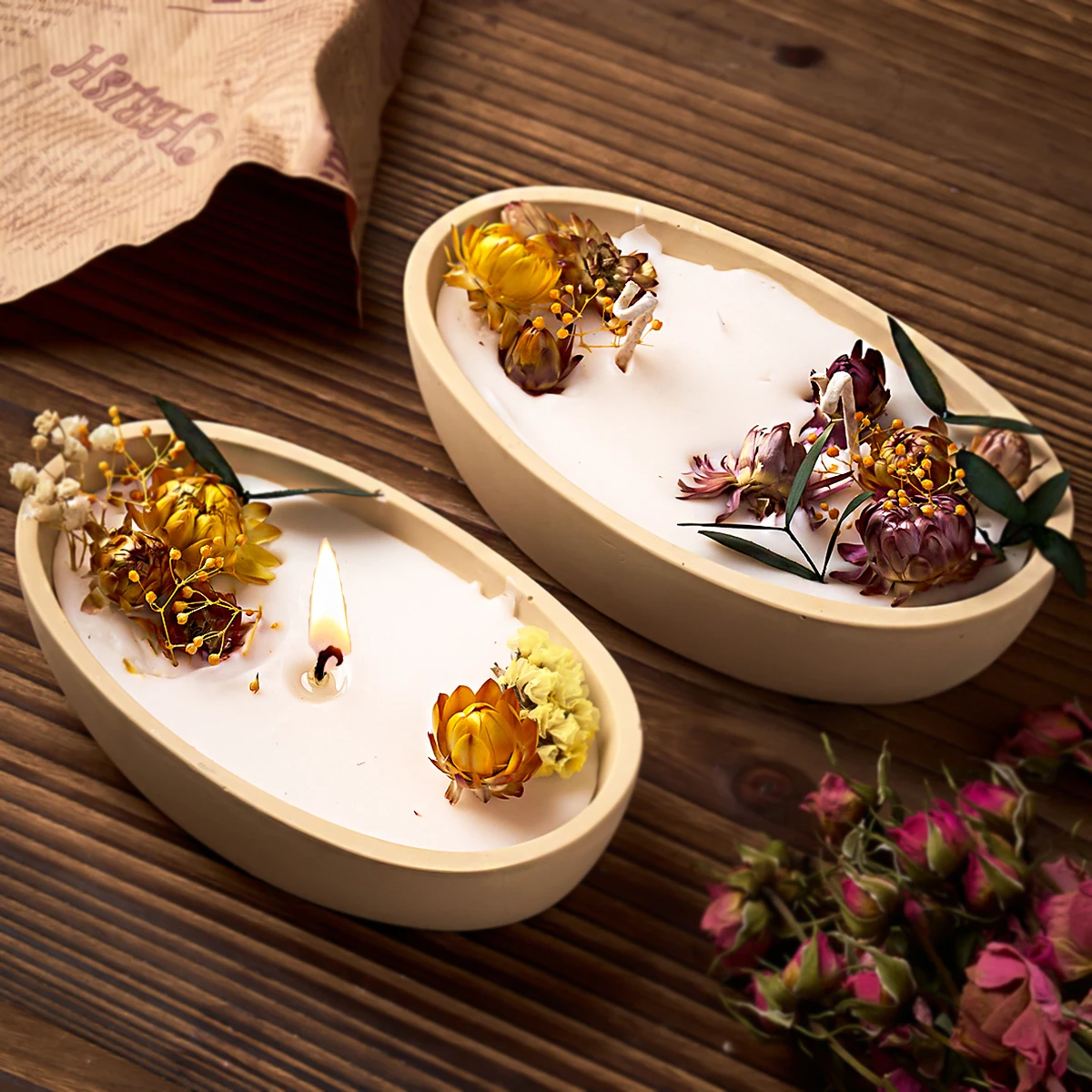 Эллиптическая силиконовая форма в форме лотоса для хранения 3D лодки