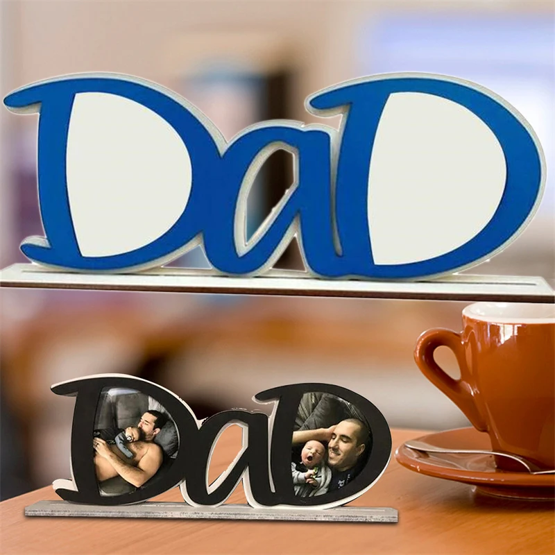 

Acrylic Picture Photo Frame Ornament Gift Father's Day Letters Photo Frame For The First Day Of Father's Day Dad Photo Clip Deco