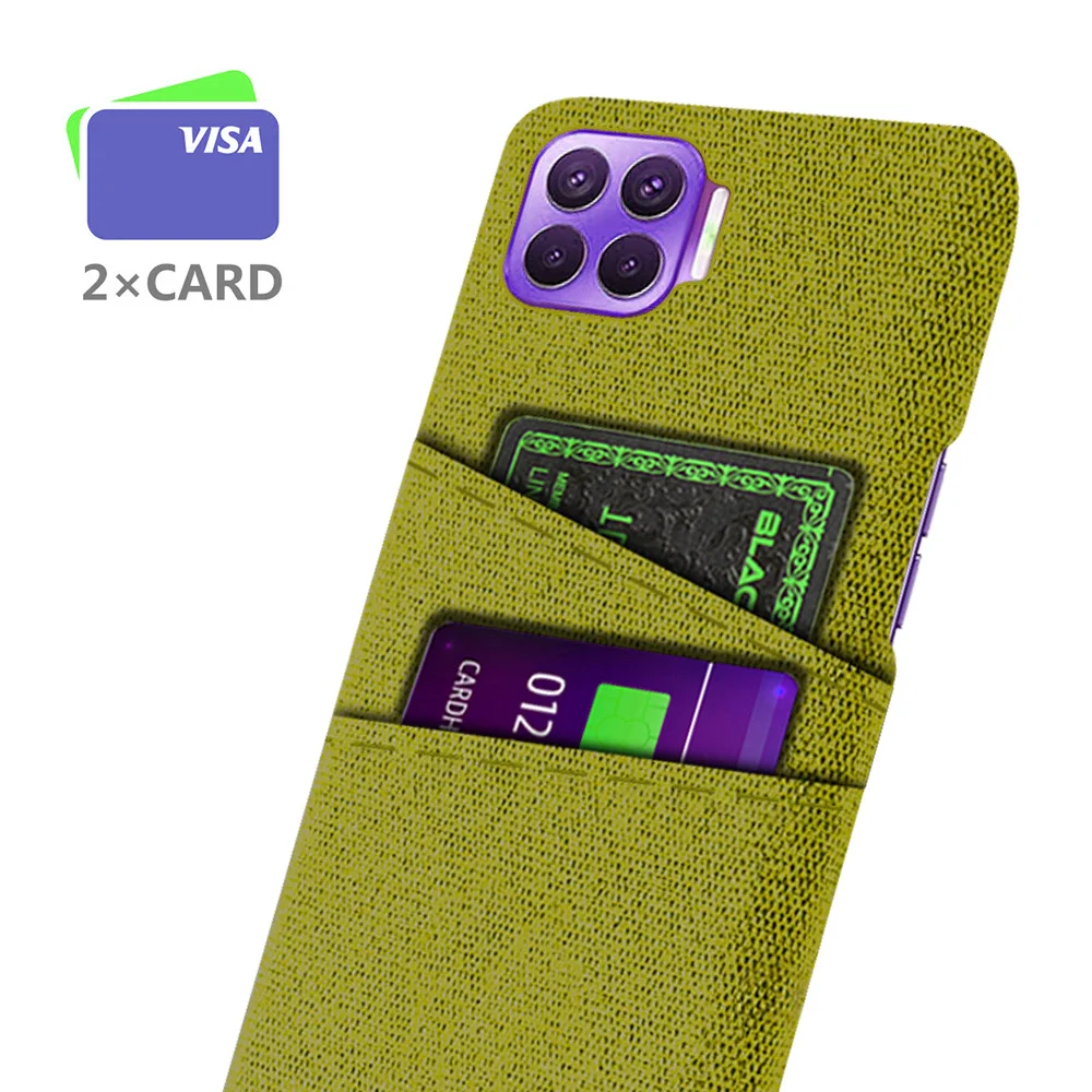 

Dual Card Fabric Cloth Luxury Business Case for OPPO Reno4 Lite Case Cover On Reno 4Lite 4 Light 6.43'' Funda Coque Reno 4 Lite