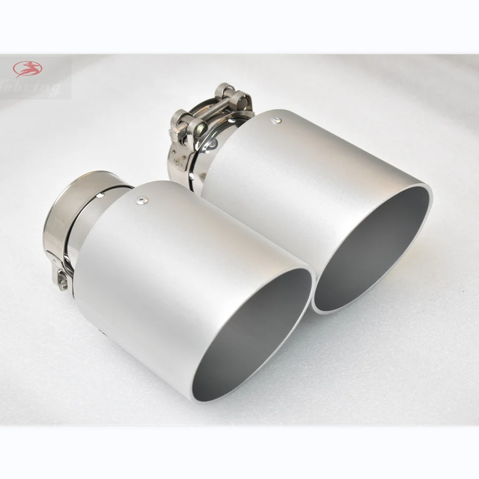 

Aluminum alloy matte silver stainless steel exhaust muffler auto parts modified tip tail pipeaccessories e46 f30 xf