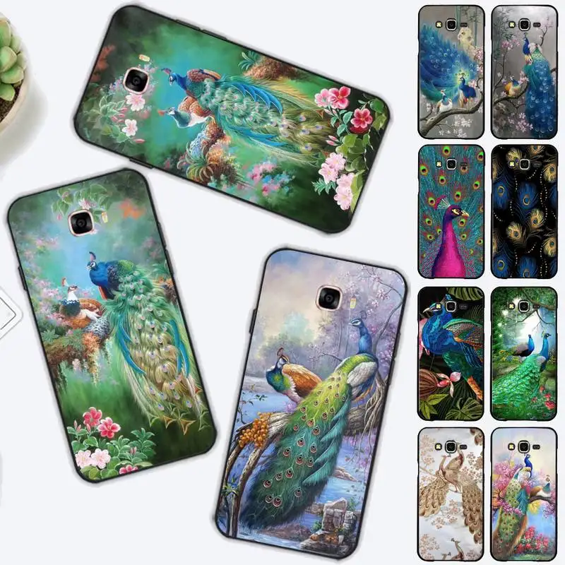 

TOPLBPCS peacock feather Phone Case for Samsung J 2 3 4 5 6 7 8 prime plus 2018 2017 2016 core