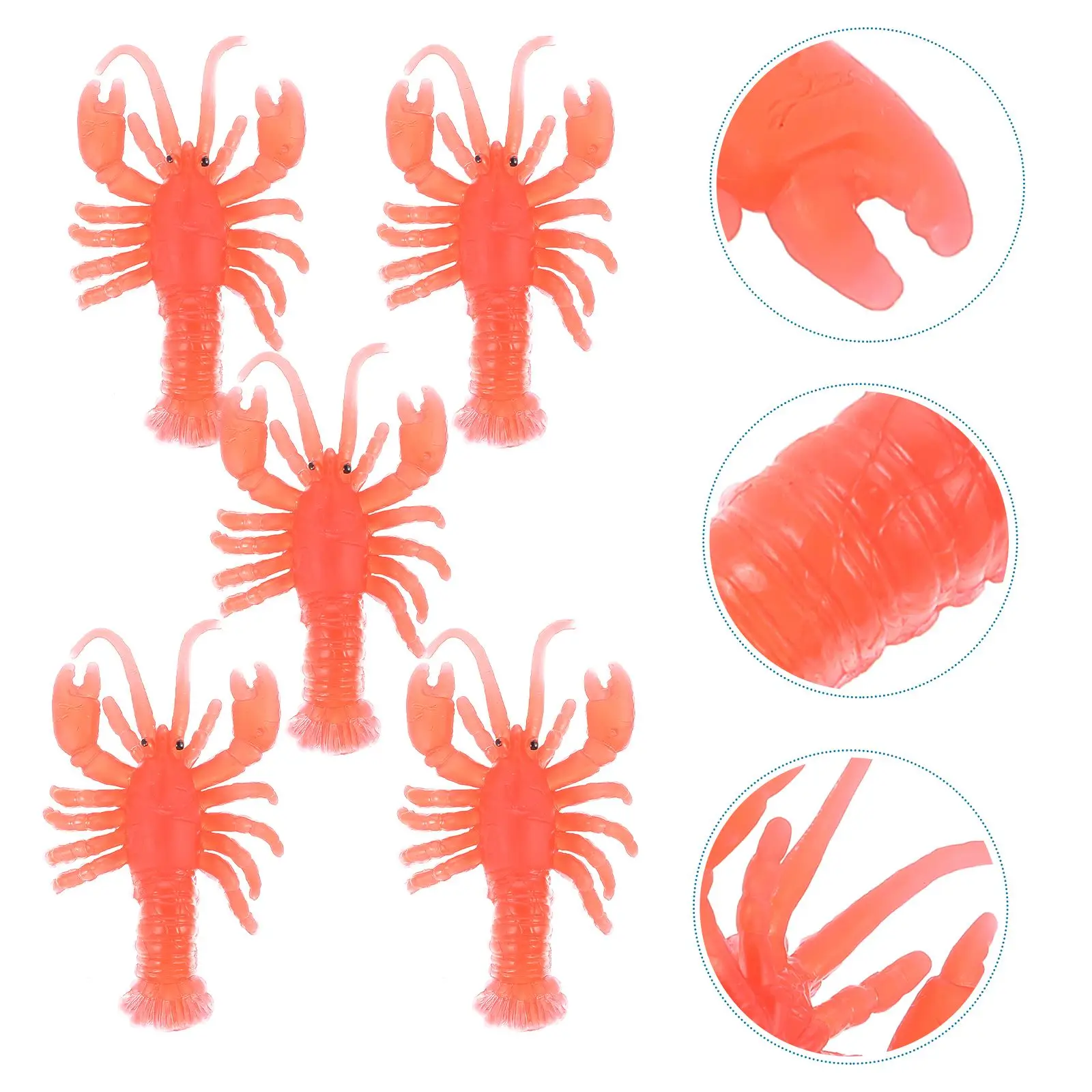 

12/20pcs Vivid Simulated Animals Lobster Models Kid Cognitive Sea Creature Model Toys Cartoon Early Educational Toys