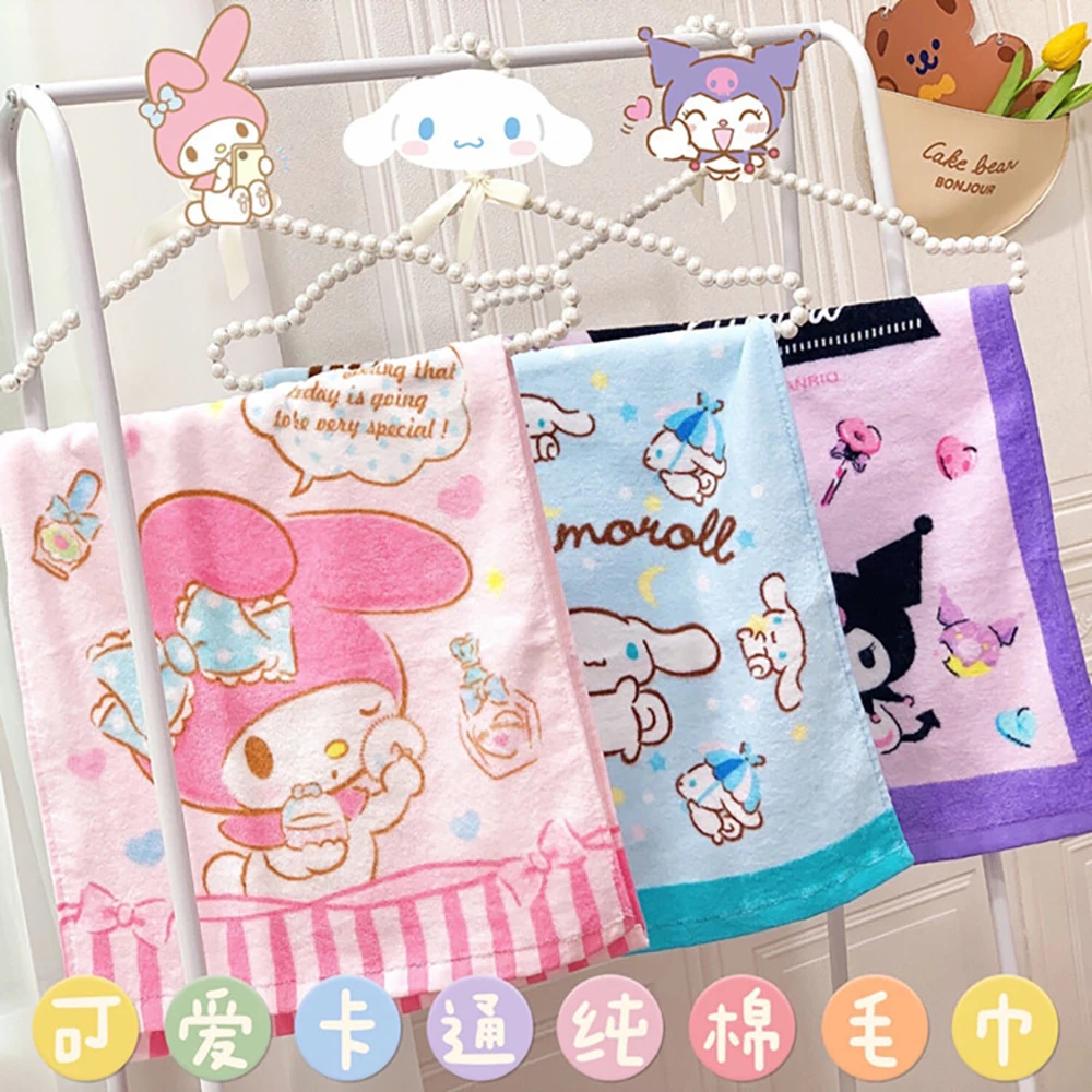 

Sanrio Cinnamoroll Kt абсорбирующее хлопковое банное полотенце детское одеяло для мытья милые мягкие игрушки для девочек в стиле аниме подарки для д...