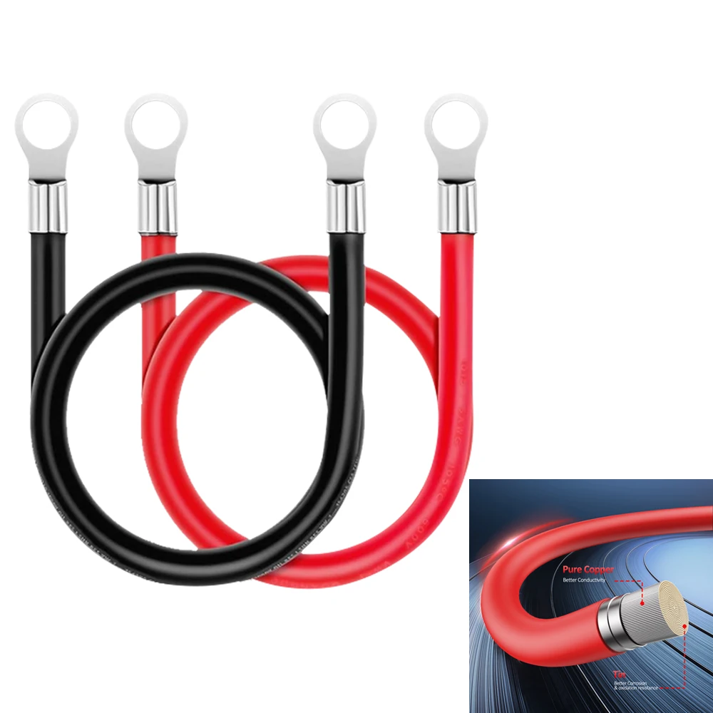 

Электрические кабели для инвертора 6AWG, силиконовые, медные, M8